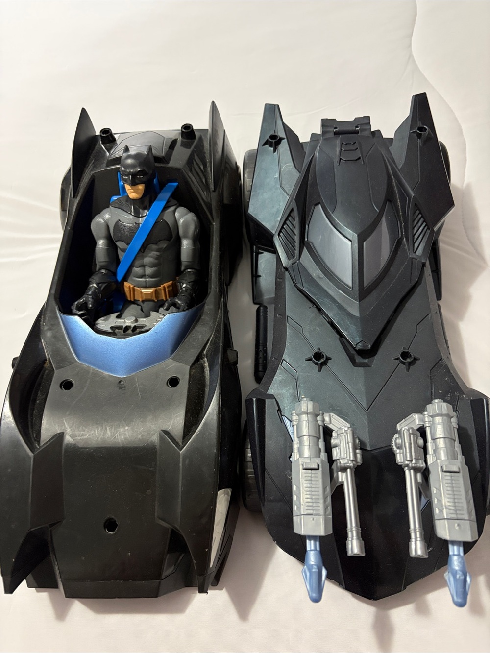 Batman Black and Blue Batmobile& FVM50 Cannon Launcher Batmobile w/BatmanFigure